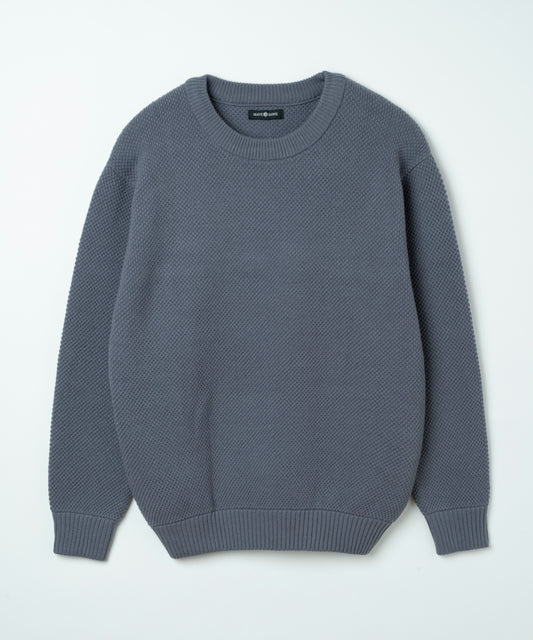 クルーネックプルオーバーニット GRY