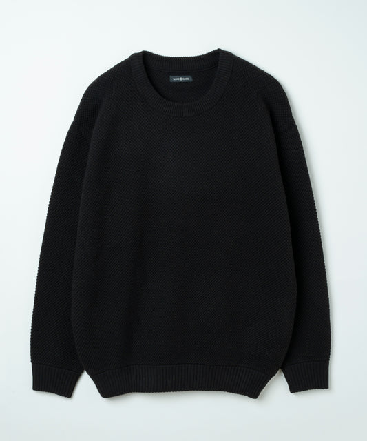 クルーネックプルオーバーニット BLK