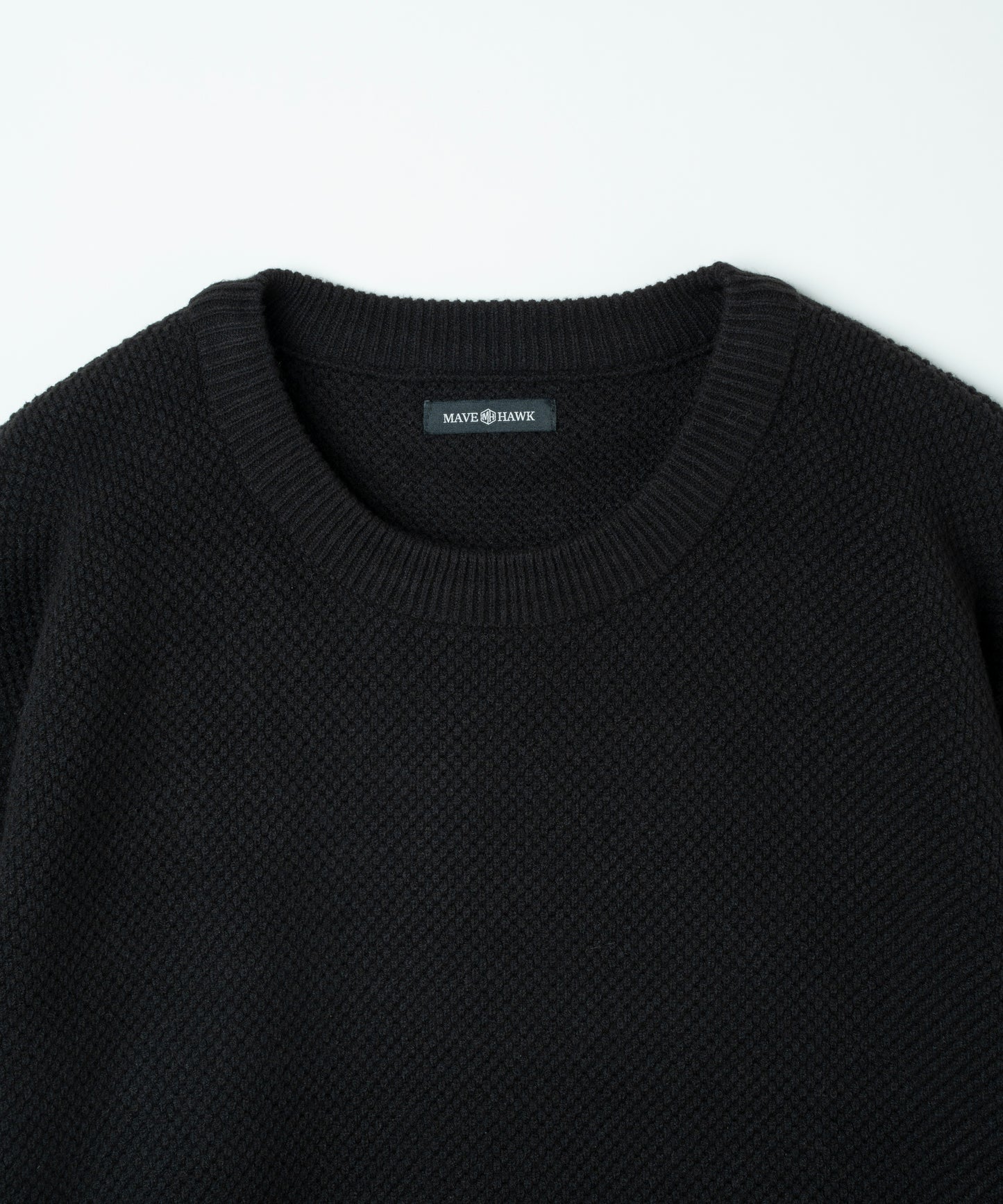 クルーネックプルオーバーニット BLK